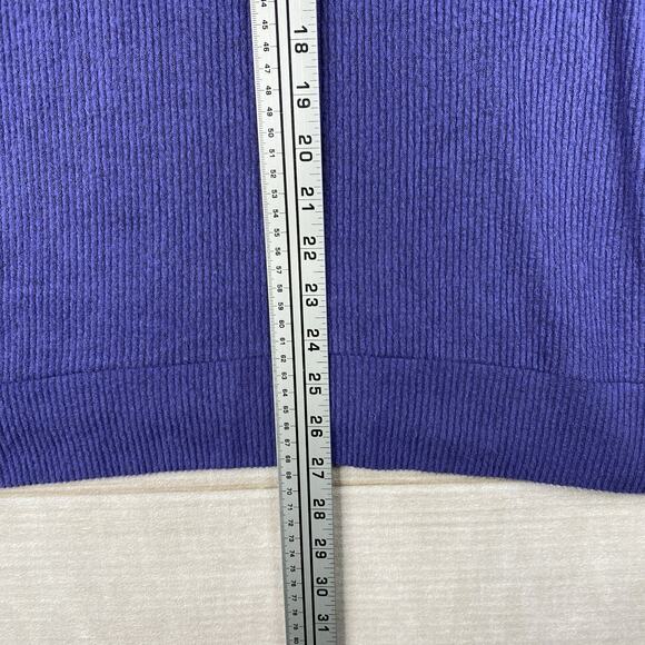 Market & Spruce Hoodie XXL Purple Knit Stretch Hooded Long Sleeve Ribbed Sweater - Picture 3 of 8